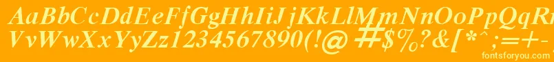 RespectBoldItalic.001.001 Font – Yellow Fonts on Orange Background