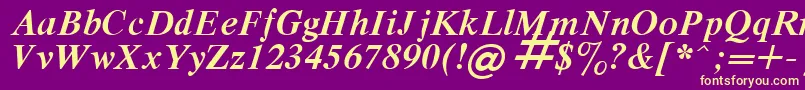 RespectBoldItalic.001.001 Font – Yellow Fonts on Purple Background