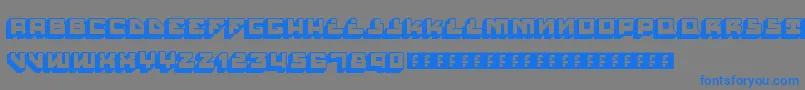 フォントHousePaintSlabRegular – 灰色の背景に青い文字