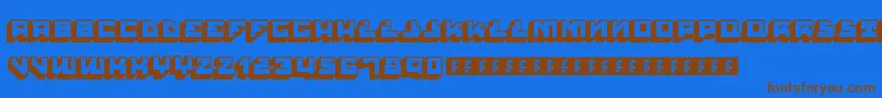 HousePaintSlabRegular-Schriftart – Braune Schriften auf blauem Hintergrund