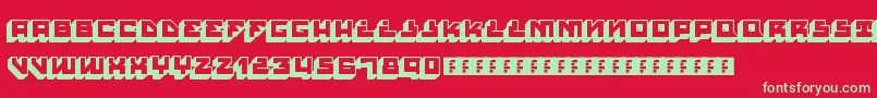 Czcionka HousePaintSlabRegular – zielone czcionki na czerwonym tle
