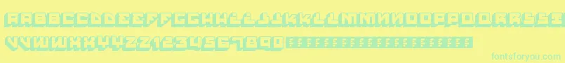 HousePaintSlabRegular Font – Green Fonts on Yellow Background