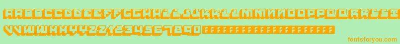 HousePaintSlabRegular Font – Orange Fonts on Green Background