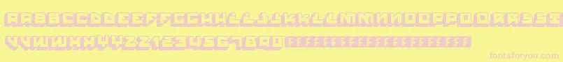Fonte HousePaintSlabRegular – fontes rosa em um fundo amarelo