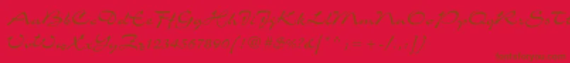 Charmestd Font – Brown Fonts on Red Background