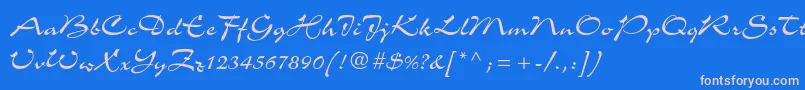 Charmestd Font – Pink Fonts on Blue Background