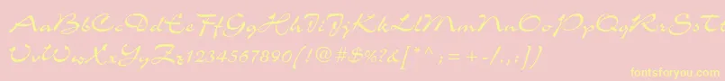 Charmestd Font – Yellow Fonts on Pink Background