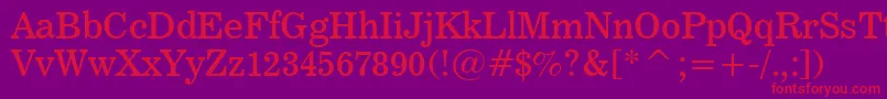 フォントNews706Bt – 紫の背景に赤い文字