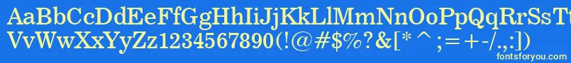 News706Bt Font – Yellow Fonts on Blue Background