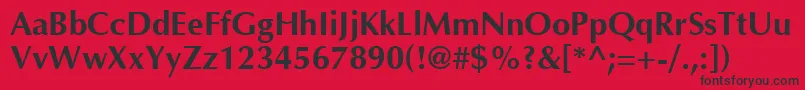 OptimaBold Font – Black Fonts on Red Background