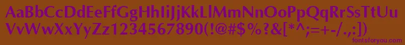 OptimaBold Font – Purple Fonts on Brown Background