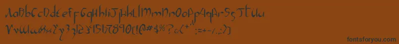 フォントXaphan2 – 黒い文字が茶色の背景にあります