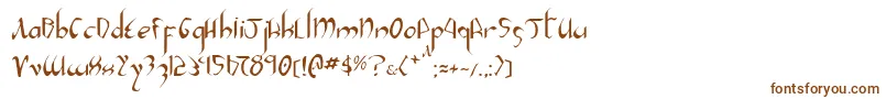 フォントXaphan2 – 白い背景に茶色のフォント