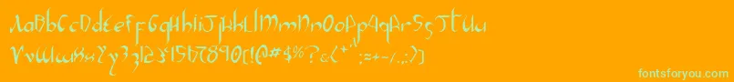 Xaphan2 Font – Green Fonts on Orange Background