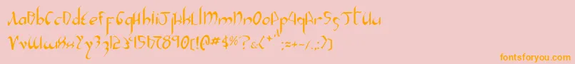 Xaphan2-Schriftart – Orangefarbene Schriften auf rosa Hintergrund