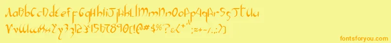 Xaphan2 Font – Orange Fonts on Yellow Background