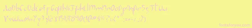 Xaphan2-Schriftart – Rosa Schriften auf gelbem Hintergrund