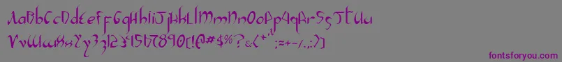フォントXaphan2 – 紫色のフォント、灰色の背景