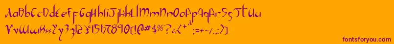 Czcionka Xaphan2 – fioletowe czcionki na pomarańczowym tle