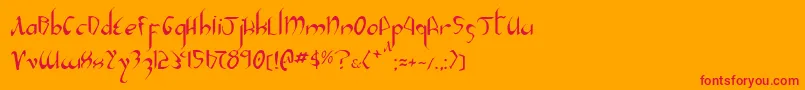 フォントXaphan2 – オレンジの背景に赤い文字