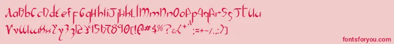 フォントXaphan2 – ピンクの背景に赤い文字