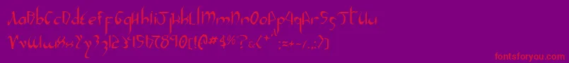 Xaphan2-Schriftart – Rote Schriften auf violettem Hintergrund