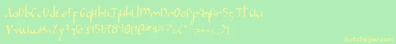 Xaphan2 Font – Yellow Fonts on Green Background