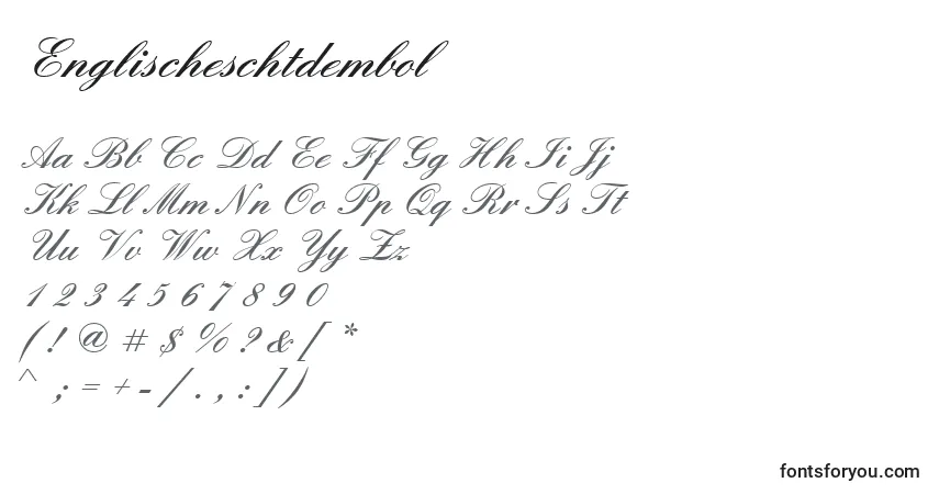 Шрифт Englischeschtdembol – алфавит, цифры, специальные символы