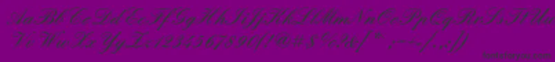 Englischeschtdembol-Schriftart – Schwarze Schriften auf violettem Hintergrund