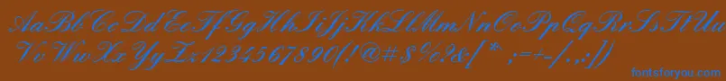 Englischeschtdembol Font – Blue Fonts on Brown Background