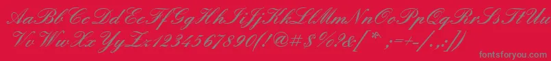 Englischeschtdembol-Schriftart – Graue Schriften auf rotem Hintergrund