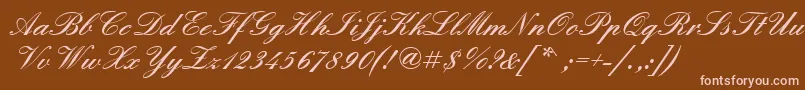 Englischeschtdembol Font – Pink Fonts on Brown Background