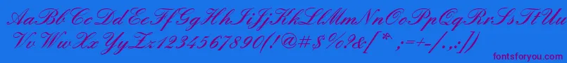 Englischeschtdembol Font – Purple Fonts on Blue Background