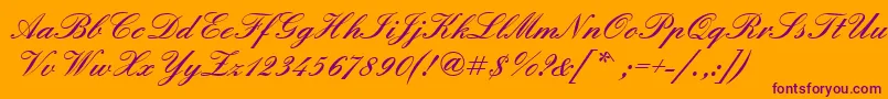 Englischeschtdembol Font – Purple Fonts on Orange Background