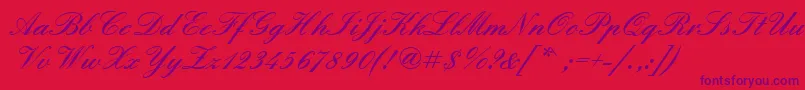 Englischeschtdembol Font – Purple Fonts on Red Background