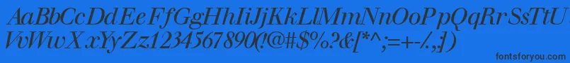 WalbaumsskItalic Font – Black Fonts on Blue Background