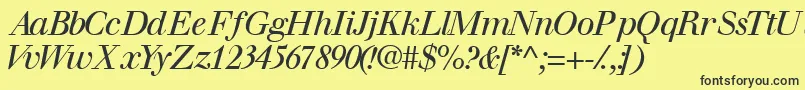 WalbaumsskItalic Font – Black Fonts on Yellow Background