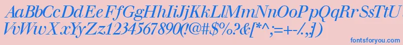 WalbaumsskItalic Font – Blue Fonts on Pink Background