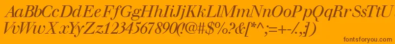 WalbaumsskItalic Font – Brown Fonts on Orange Background