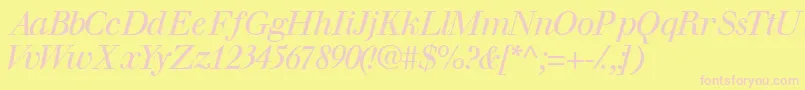 WalbaumsskItalic Font – Pink Fonts on Yellow Background