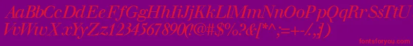 WalbaumsskItalic Font – Red Fonts on Purple Background