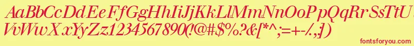 WalbaumsskItalic Font – Red Fonts on Yellow Background