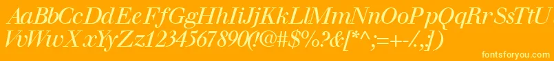 WalbaumsskItalic Font – Yellow Fonts on Orange Background