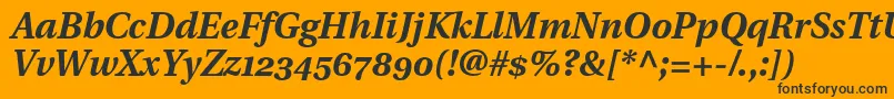 UtopiaBoldItalicWithOldstyleFigures Font – Black Fonts on Orange Background