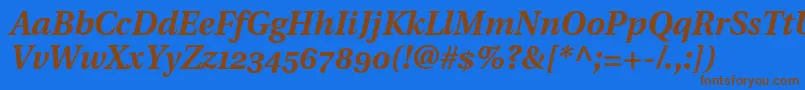 UtopiaBoldItalicWithOldstyleFigures Font – Brown Fonts on Blue Background
