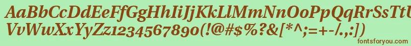 UtopiaBoldItalicWithOldstyleFigures Font – Brown Fonts on Green Background