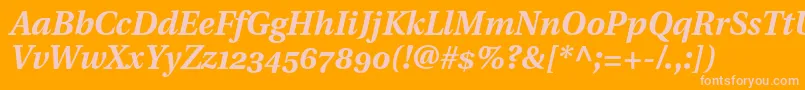 UtopiaBoldItalicWithOldstyleFigures Font – Pink Fonts on Orange Background