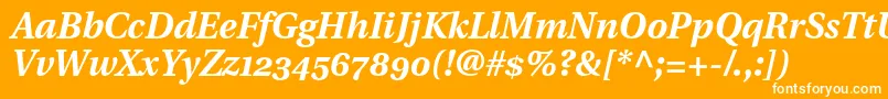 UtopiaBoldItalicWithOldstyleFigures Font – White Fonts on Orange Background