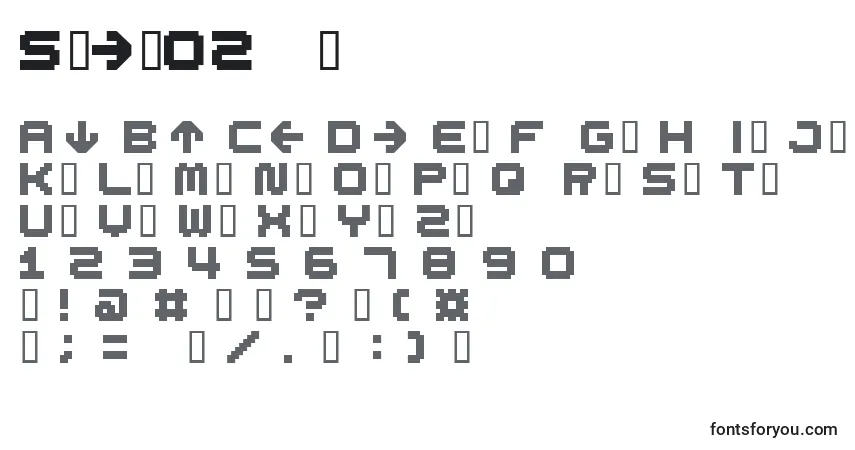A fonte Spdr02 ffy – alfabeto, números, caracteres especiais