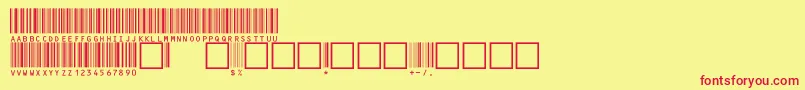 V100022 Font – Red Fonts on Yellow Background